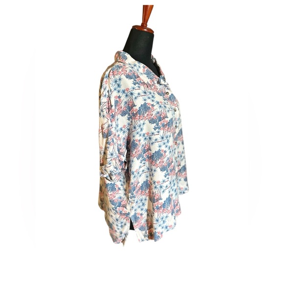 Toad&Co Tropical Hillrose Short Sleeve Button Down Tencel Shirt | Sz:L NWOT - Picture 5 of 16